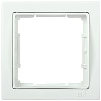 Рамка 1-местная квадратная РУ-1-ББ BOLERO Q1 белый | код EMB12-K01-Q1 | IEK
